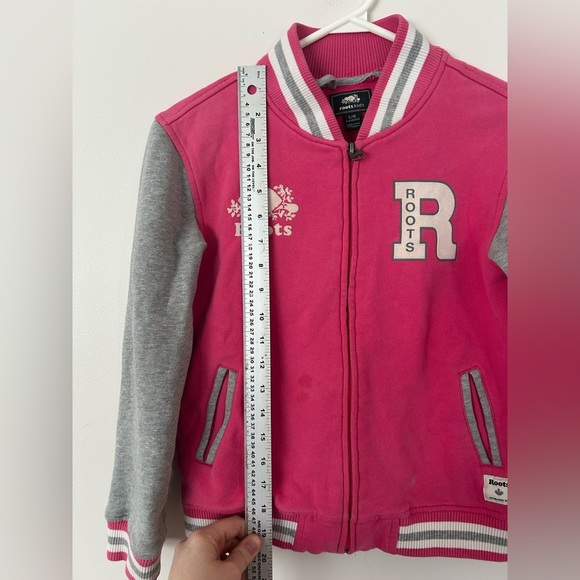 Roots Sweater Varsity Jacket Pink Grey Large (9-10 years) - Picture 7 of 10